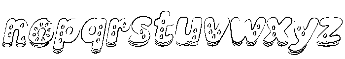 Watermelon Splash Outline Slant Font LOWERCASE