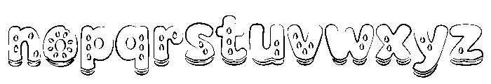 Watermelon Splash Outline Font LOWERCASE