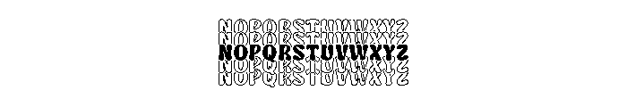 Wavy Stacker Outline One Font LOWERCASE