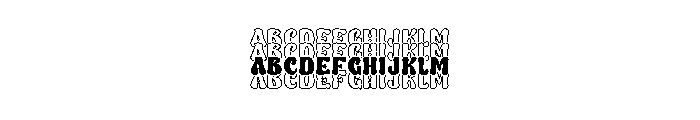 Wavy Stacker Outline Three Font UPPERCASE