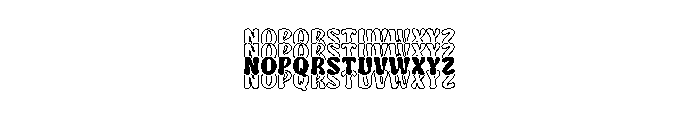 Wavy Stacker Outline Three Font UPPERCASE