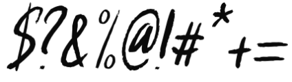 Wandering Pencil Italic Font OTHER CHARS