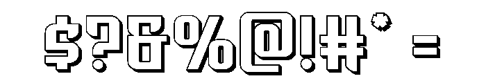 Warriatron 3D Straight Font OTHER CHARS
