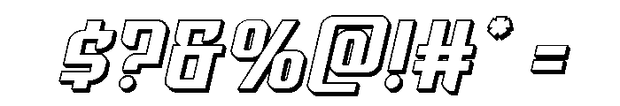 Warriatron 3D Font OTHER CHARS