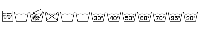 Wash Care Symbols M54 Font LOWERCASE