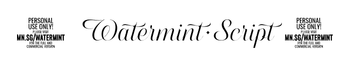 Watermint Script PERSONAL USE Regular Font OTHER CHARS