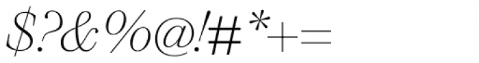 Walbaum 60 pt Thin Italic Font OTHER CHARS