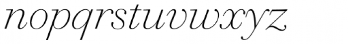Walbaum 60 pt Thin Italic Font LOWERCASE