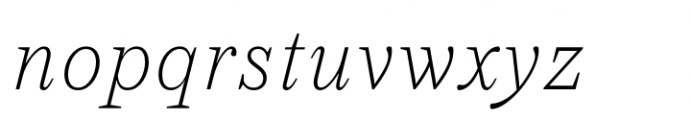 Warkat Extralight Italic Font LOWERCASE