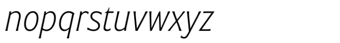 Warminster Condensed Extra Light Italic Font LOWERCASE