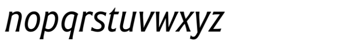 Warminster Condensed Light Italic Font LOWERCASE