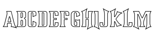 Warrior of World Regular Hollow Font UPPERCASE