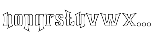 Warrior of World Regular Hollow Font LOWERCASE