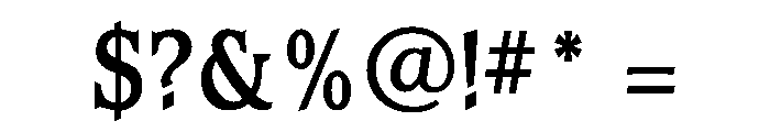 Waverly CondensedBold Font OTHER CHARS