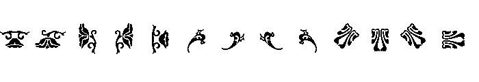 Water Garden Ornaments D Font LOWERCASE