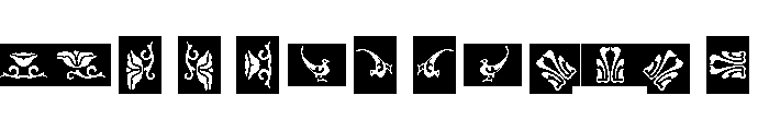 Water Garden Ornaments E Font UPPERCASE