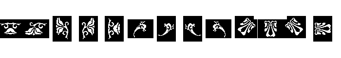 Water Garden Ornaments E Font LOWERCASE