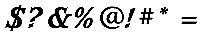 Waverly Extra Bold Italic Font OTHER CHARS
