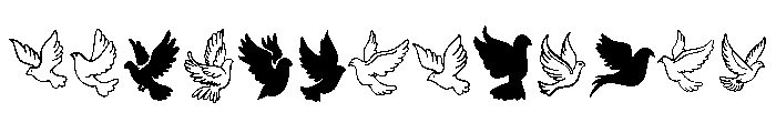 Wedding doves Font UPPERCASE