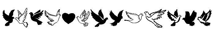 Wedding doves Font UPPERCASE