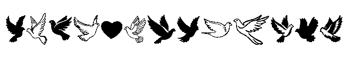 Wedding doves Font LOWERCASE