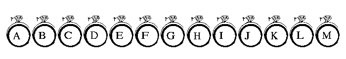 Wedding ring monogram Font UPPERCASE
