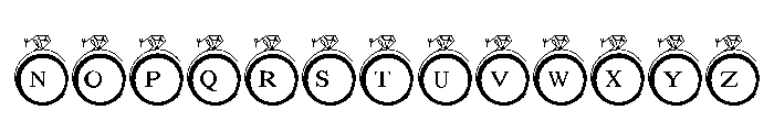 Wedding ring monogram Font UPPERCASE