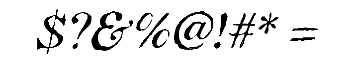 West Postage Italic Font OTHER CHARS