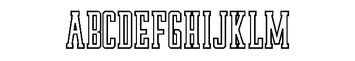 Western Sporty Outline Font UPPERCASE