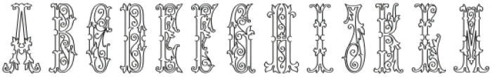 Wedding Monograms Narrow Line otf (400) Font LOWERCASE
