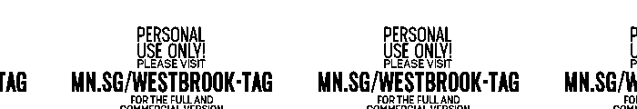 Westbrook Tag PERSONAL USE Regular Font OTHER CHARS