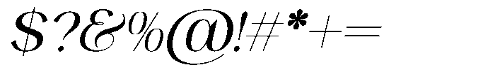 Wendia Italic Font OTHER CHARS