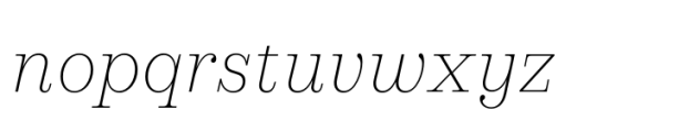 Werkdruck Extralight Italic Font LOWERCASE