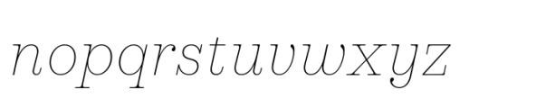Werkdruck Thin Italic Font LOWERCASE