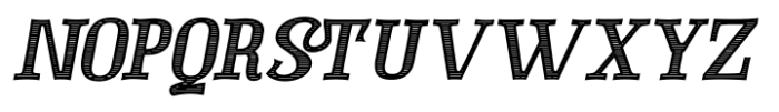 Western Roodle Bold Oblique Engraved Font UPPERCASE