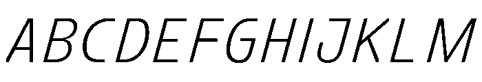 FC Crimp 111 X Condensed Light Italic Font UPPERCASE