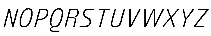 FC Crimp 111 X Condensed Light Italic Font UPPERCASE