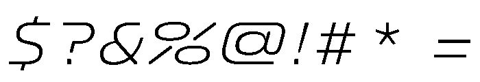 FC Crimp 411 Expanded Light Italic Font OTHER CHARS