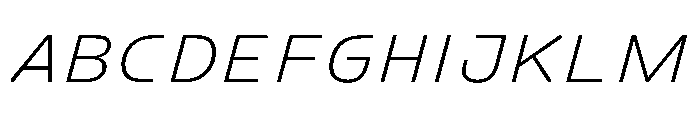 FC Crimp 411 Expanded Light Italic Font UPPERCASE