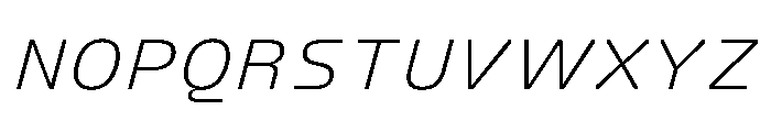 FC Crimp 411 Expanded Light Italic Font UPPERCASE