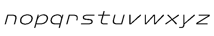 FC Crimp 411 Expanded Light Italic Font LOWERCASE
