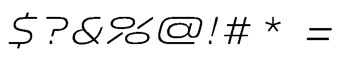 FC Crimp 511 X Expanded Light Italic Font OTHER CHARS