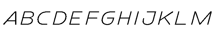 FC Crimp 511 X Expanded Light Italic Font UPPERCASE