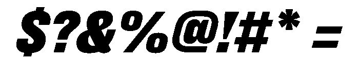 FC Cru 201 Condensded Black Italic Font OTHER CHARS