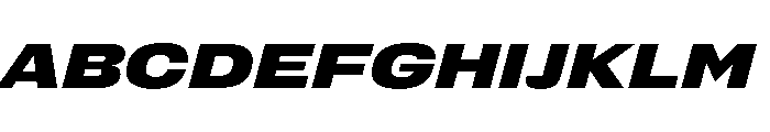 FC Cru 601 Expanded Black Italic Font UPPERCASE