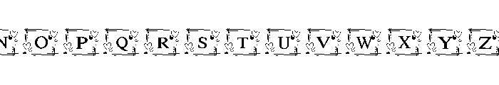 Whimsical Heart frame Font UPPERCASE