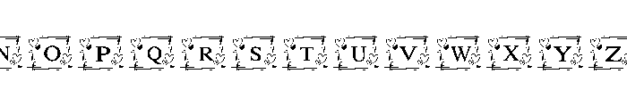 Whimsical Heart frame Font LOWERCASE