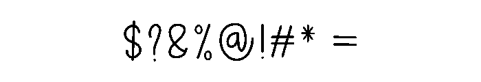 Whimsy Handmade Font OTHER CHARS