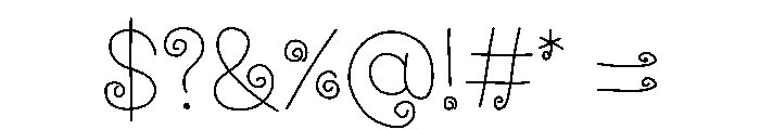 Whimsy Spiral Font OTHER CHARS
