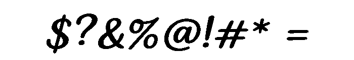 WhiteLily-SemiExpandedSlanted Font OTHER CHARS